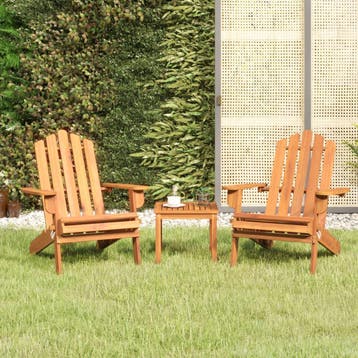 vidaXL 3-delige Loungeset Adirondack massief acaciahout, Jardin & Terrasse, Verzenden, Loungeset