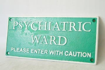 Reclamebord - Psychiatrische afdeling - Gietijzer, Antiek en Kunst