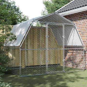 vidaXL Kippenhokken met dak en deur gegalvaniseerd staal, Verzenden