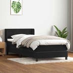 vidaXL Boxspring met matras fluweel zwart 90x210 cm, Verzenden, Nieuw