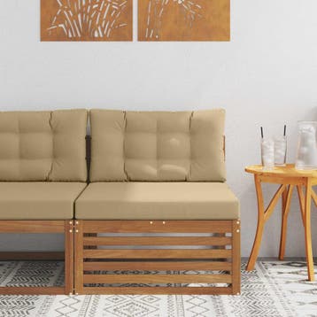 vidaXL Buiten Middelste sofa Massief Acacia Hout Naturel, Verzenden, Nieuw