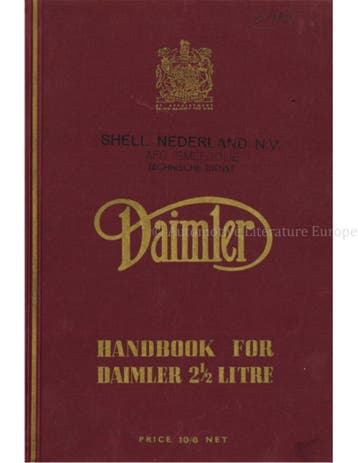 1948 DAIMLER 2½ LITRE INSTRUCTIEBOEKJE ENGELS