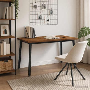 vidaXL 140 x 70 x 75 cm Massief Acacia Hout Naturel en Zwart, Verzenden