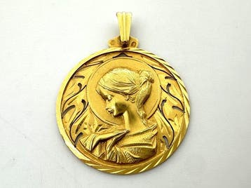 Medaille hanger - 18 karaat Geel goud