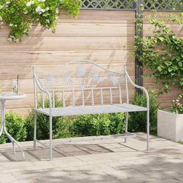 vidaXL Tuinbank Antiek wit 104 x 52,5 x 89 cm Staal, Tuin en Terras, Verzenden, Nieuw