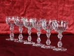 Uniek lot van 6 kristallen Val Saint Lambert glazen, model