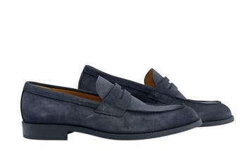 TESTONI - 8 UK / 42 IT - Penny Loafer Casual Suede Calf Blue, Kleding | Heren, Nieuw