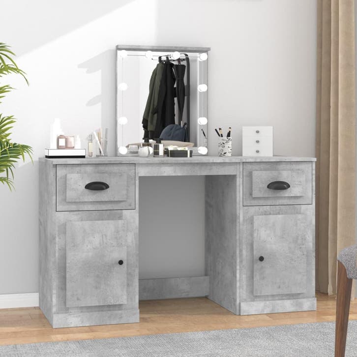 vidaXL Kaptafel met LED-verlichting 130x50x132,5 cm, Maison & Meubles, Tables | Coiffeuses, Envoi