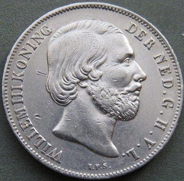 Nederland. Willem III. 1 Gulden 1857 (Zonder minimumprijs)