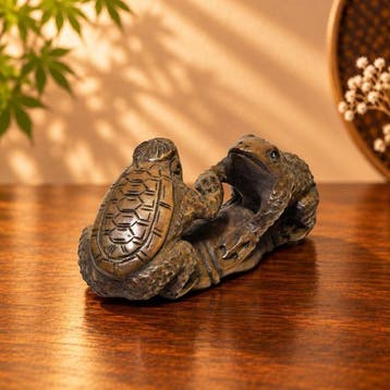 Netsuke signé Ishikawa Kappa et Flog - taillé à la main en, Antiquités & Art