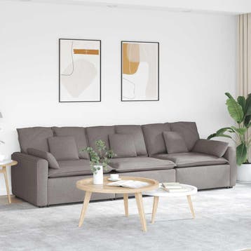 vidaXL Modulaire bank met kussens taupe, Verzenden