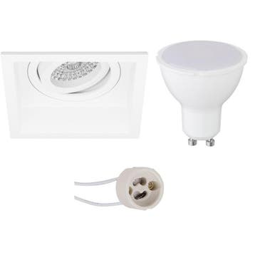 LED Spot Set 4W - Kantelbare Vierkante Inbouwspot Mat Wit, H, Verzenden, Nieuw