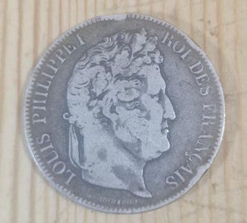 Frankrijk. Louis Philippe I. 5 Francs 1842-W, Lille (Zonder