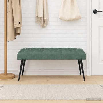 vidaXL Bank met knopen tufting Zeegroen 110 x 40 x 46 cm, Verzenden