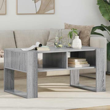 vidaXL Salontafel met opslag Grijs Sonoma 92 x 53 x 45 cm, Verzenden, Nieuw