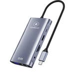 LUXWALLET 10 in 1 USB C Hub – HDMI 4K - 3x USB3.0 – PD tot, Verzenden