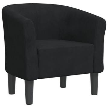 Fauteuil coque velours noir - Retour verifie - 41% de remise, Verzenden, Modern