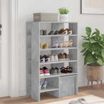 vidaXL Schoenenkast met plank 2 pcs Beton Grijs Bewerkt hout, Verzenden, Nieuw