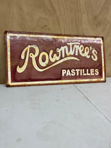 Vintage Rowntree’s Pastilles enamel advertising sign –, Antiek en Kunst