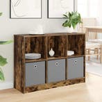 vidaXL Dressoir met lade Rook Eiken 102 x 32 x 73,5 cm, Verzenden