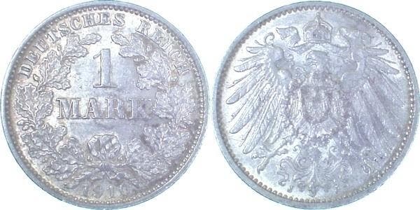 Duitsland 1 Mark 1910 J J 017 Kaiserreich zilver, Timbres & Monnaies, Monnaies | Europe | Monnaies non-euro, Envoi