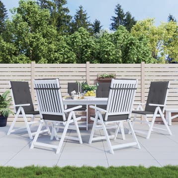 vidaXL Tuinstoelkussens 6 st hoge rug 120x50x3 cm stof, Verzenden