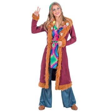 Hippie 60S Kostuum Roze Dames, Verzenden, Nieuw