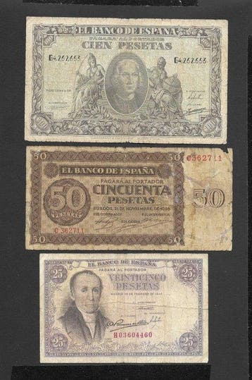 Spanje. - 12 Banknotes - various dates (Zonder minimumprijs)