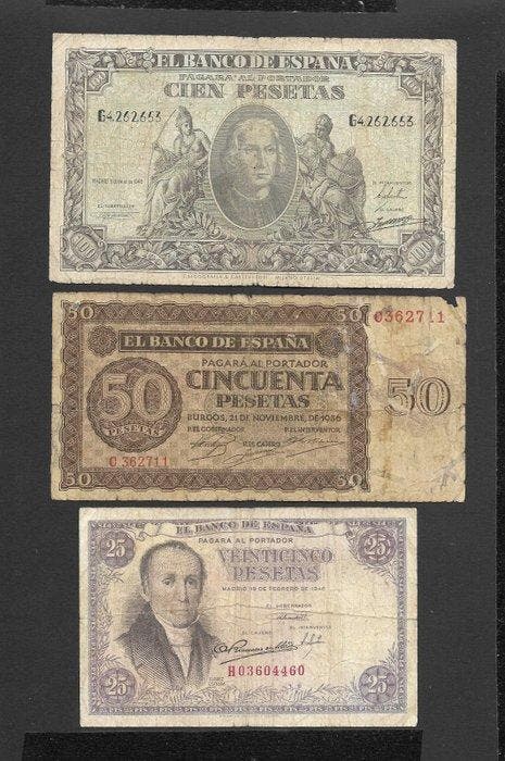 Spanje. - 12 Banknotes - various dates (Zonder minimumprijs), Timbres & Monnaies, Billets de banque | Europe | Billets non-euro
