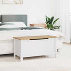 vidaXL Opbergbox met opslag HILL Wit en honingbruin 90 x 40, Huis en Inrichting, Verzenden, Nieuw