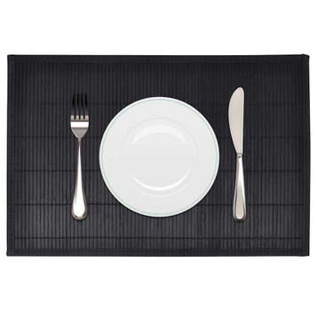vidaXL 6 Placemats bamboe 30 x 45 cm zwart, Verzenden