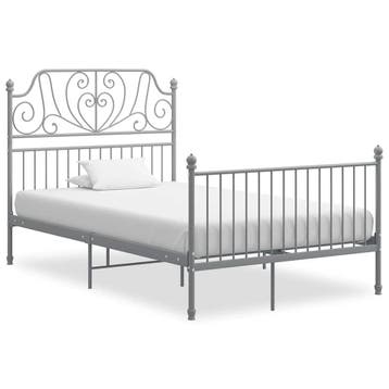 vidaXL Bedframe metaal grijs 120x200 cm, Verzenden