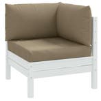 vidaXL Palletkussens 3 st stof gemêleerd taupe, Verzenden, Nieuw