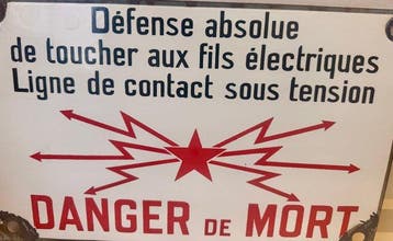 Panneau davertissement des chemins de fer français - Plaque