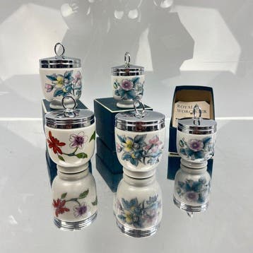Royal Worcester - Coquetier (5) - Woodland & Floral Patterns