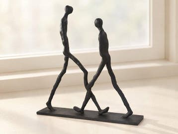 sculptuur, Les passants-2 personnages - 30 cm - Metaal