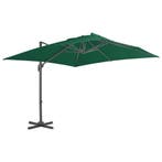 vidaXL Zweefparasol met aluminium paal 300x300 cm groen, Verzenden, Nieuw