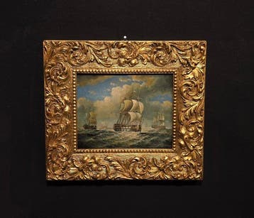 Nederlandse school (XX) - Galeoni in battaglia, Antiek en Kunst