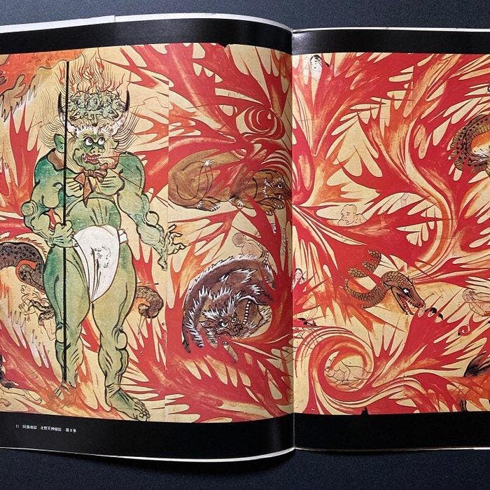 Japanse boeddhistische hel schilderijen (Jigoku-e) -, Antiek en Kunst, Antiek | Overige Antiek