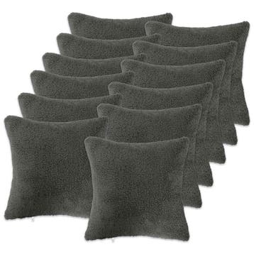 vidaXL Kussensloop 12 pcs HEERLEN Donkergrijs 50 x 50 cm, Verzenden