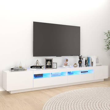 vidaXL Tv-meubel met LED-verlichting 260x35x40 cm wit, Verzenden
