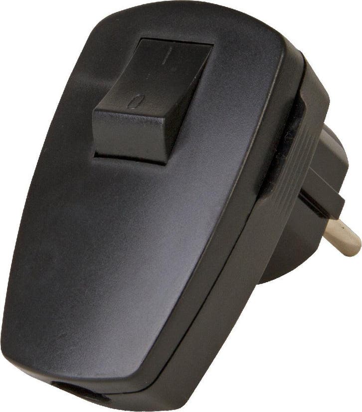 Kopp Switch Plug avec système de mise à la terre noir -, Bricolage & Construction, Électricité & Câbles, Envoi