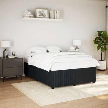 vidaXL Bedframe zonder matras 140x200 cm fluweel zwart, Verzenden, Nieuw