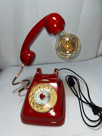 telefono lampada - Tafellamp - PVC, messing, metaal
