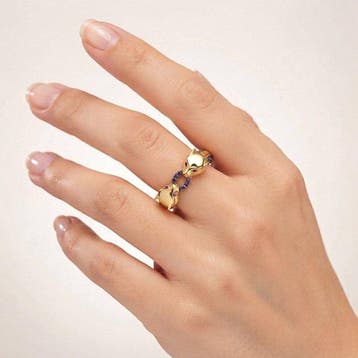 Zonder minimumprijs - Ring 18-karaats goudlaag, Zilver