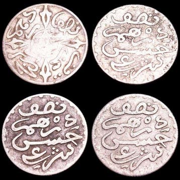 Marokko. Abdelaziz (1894-1908). 4x ½ Dirham (Zonder
