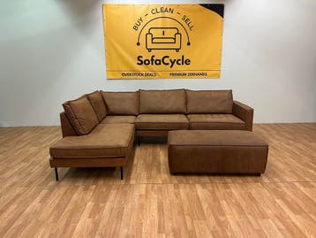 DIRECT LEVERBARE Cognac Hoekzetel -  SofaCycle, Ophalen of Verzenden