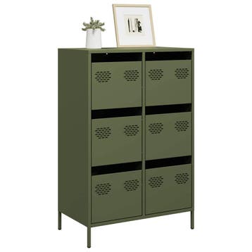 vidaXL Hoge kast 68x39x101,5 cm staal olijfgroen, Verzenden, Nieuw