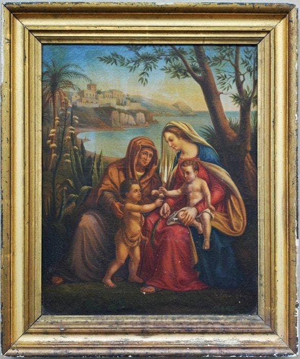 Rafael Sanzio (1483-1520), Naar - Sainte Famille avec saint, Antiquités & Art, Art | Peinture | Classique