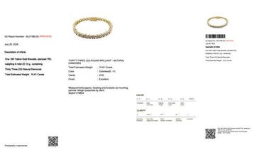 Armband - 18 karaat Geel goud - 16.61ct. tw. Diamant